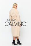 İtalyan Dokuma Alpaca Wool Coat - Light Beige - Milano Calvino image 3