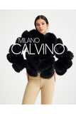 Women’s V Form Zipped Convertible Fur Jacket (Can Be Worn as a Vest) - Black - Milano Calvino image 4