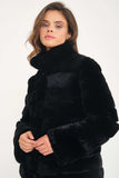 Chinchilla Rex Long Fur Jacket (Black) - Milano Calvino