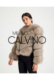 Women’s V Form Zipped Convertible Fur Jacket (Can Be Worn as a Vest) - Beige - Milano Calvino image 5