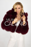 Hooded Fur Jacket Kolları Çıkarılabilir - Bordeaux - Milano Calvino image 7