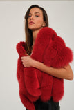 Fur Shawl & Scarf (red) - Milano Calvino