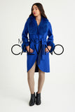 Fur Trimmed Alpaca Coat & Coat ( Blue ) - Milano Calvino