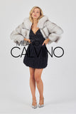 Hooded Fur Jacket Kolları Çıkarılabilir - Naturel White - Milano Calvino image 2