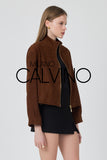 Genuine Suede Leather Zipped Jacket – Acı Kahve - Cognac - Milano Calvino image 8