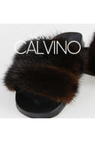 Twin Fur Slipper Mink - Brown - Milano Calvino image 3