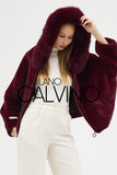 Fur Hooded Jacket Burgundy - Milano Calvino image 7