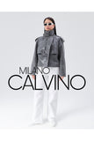 Women’s Oversize Genuine Leather Jacket Jacket - Grey - Milano Calvino image 8