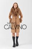 Fur Trimmed Cashmere Coat ( Camel ) - Milano Calvino image 4