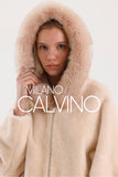 Fur Hooded Jacket Alcantara Kumaş - Peach - Milano Calvino image 5