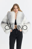 Lopez Special Design Hacimli Dokulu Fur Jacket - Silver - Milano Calvino image 5