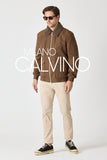 Erkek Bomber Jacket — Curly Post Collarlı, Çıkarılabilir - Hazel Brown - Milano Calvino image 3
