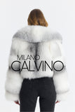 Lopez Special Design Hacimli Dokulu Fur Jacket - Silver - Milano Calvino image 8