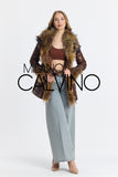 Fur Trimmed Leather Jacket Long Brown - Milano Calvino image 5
