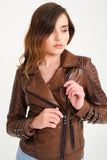 Women’s Genuine Leather Jacket - Brown - Milano Calvino