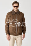 Erkek Bomber Jacket — Curly Post Collarlı, Çıkarılabilir - Hazel Brown - Milano Calvino
