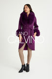 Fur Trimmed Alpaca Coat & Coat ( Plum ) - Milano Calvino image 7