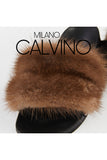Twin Fur Slipper Mink - Light Brown - Milano Calvino image 3