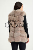Fur Trimmed Vest 6 Sıra - Dark Beige - Milano Calvino image 3