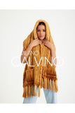 Mink Knitted Fur Shawl - Mustard - Milano Calvino