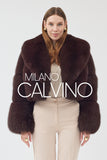 Lopez Special Design Hacimli Dokulu Fur Jacket - Chocolate - Milano Calvino image 2