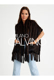 Mink Knitted Fur Shawl - Brown - Milano Calvino image 4