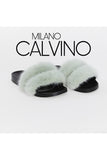 Twin Fur Slipper Mink - Aqua Green - Milano Calvino image 3