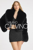 Lopez Special Design Hacimli Dokulu Fur Jacket - Black - Milano Calvino image 8
