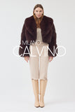 Lopez Special Design Hacimli Dokulu Fur Jacket - Chocolate - Milano Calvino