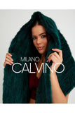 Mink Knitted Fur Shawl - Green - Milano Calvino image 3