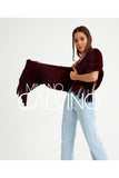 Mink Knitted Fur Shawl - Red - Milano Calvino image 4