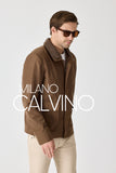 Erkek Klasik Jacket — Curly Post Collarlı, Çıkarılabilir - Hazel Brown - Milano Calvino image 2