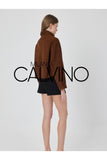 Genuine Suede Leather Zipped Jacket – Acı Kahve - Cognac - Milano Calvino image 7