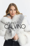 Lopez Special Design Hacimli Dokulu Fur Jacket - Silver - Milano Calvino image 3