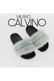 Twin Fur Slipper Mink - Aqua Green - Milano Calvino image 2