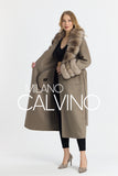 Fur Trimmed Fransız Cashmerei Coat - Stone Grey - Milano Calvino image 8