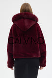 Fur Hooded Jacket Burgundy - Milano Calvino image 8