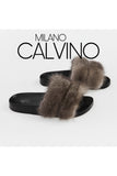 Twin Fur Slipper Mink - Grey - Milano Calvino image 2