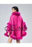 Fur Trimmed Cashmere Poncho - Fujya - Milano Calvino image 3