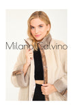 Alcboll Beige Alcantara Fur Trimmed Coat - Milano Calvino
