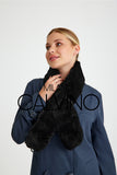 Chinchilla Rex Fur Scarf - Black - Milano Calvino