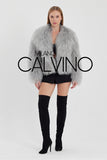 Gerçek Tibet Furü Women’s Jacket - Grey - Milano Calvino