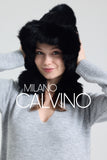 Noelle Knitted Fur Trimmed Luxury Beanie – Çift Ponponlu TaYellowm - Black - Milano Calvino image 4