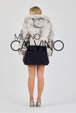 Hooded Fur Jacket Kolları Çıkarılabilir - Naturel White - Milano Calvino image 3