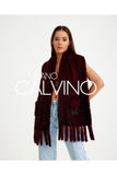 Mink Knitted Fur Shawl - Red - Milano Calvino image 3