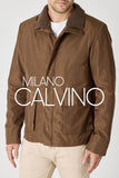 Erkek Klasik Jacket — Curly Post Collarlı, Çıkarılabilir - Hazel Brown - Milano Calvino image 4