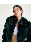 Women’s V Form Zipped Convertible Fur Jacket (Can Be Worn as a Vest) - Khaki - Milano Calvino image 4