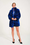Chinchilla Rex Long Fur Jacket (gece Bluesi) - Night Blue Chinchilla - Milano Calvino