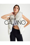 Women’s V Form Zipped Convertible Fur Jacket (Can Be Worn as a Vest) - White - Milano Calvino image 6