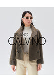 Women’s Oversize Genuine Leather Jacket Jacket - Camel - Milano Calvino image 8